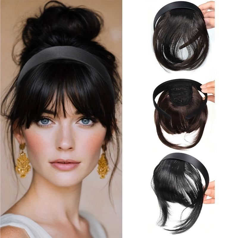 all inclusive cloth headband bangs one forehead curtain covering white hair broken   replenishing wig piece Product details 1