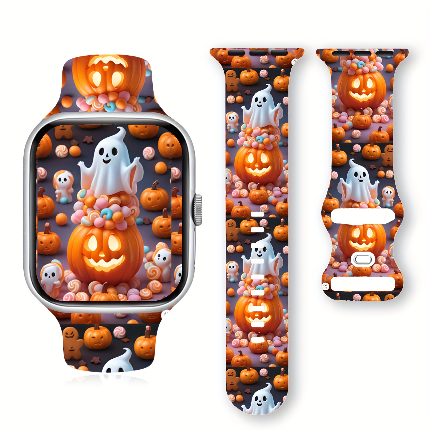 

Funky Halloween-themed Silicone Band For Apple Watch - Soft, | Perfect Gift For Women | Fits For Apple Watch 1/2/3/4/5/6/7/se & Sizes 38/40/41/42/44/45/49mm