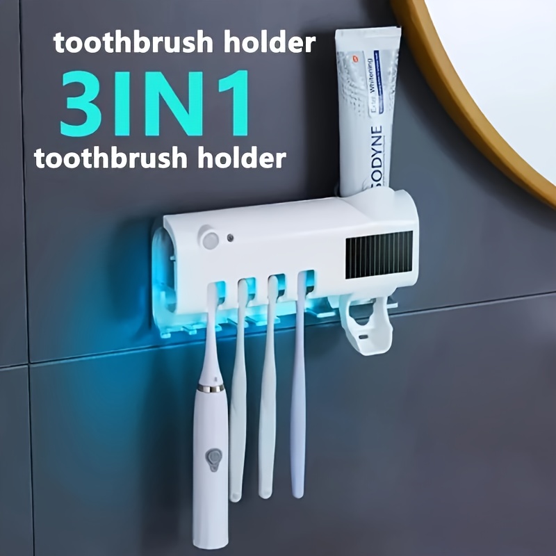 

1 Set Toothbrush Holder Cleaning Toothpaste Dispenser 4 Toothbrushes Used For Cleaning