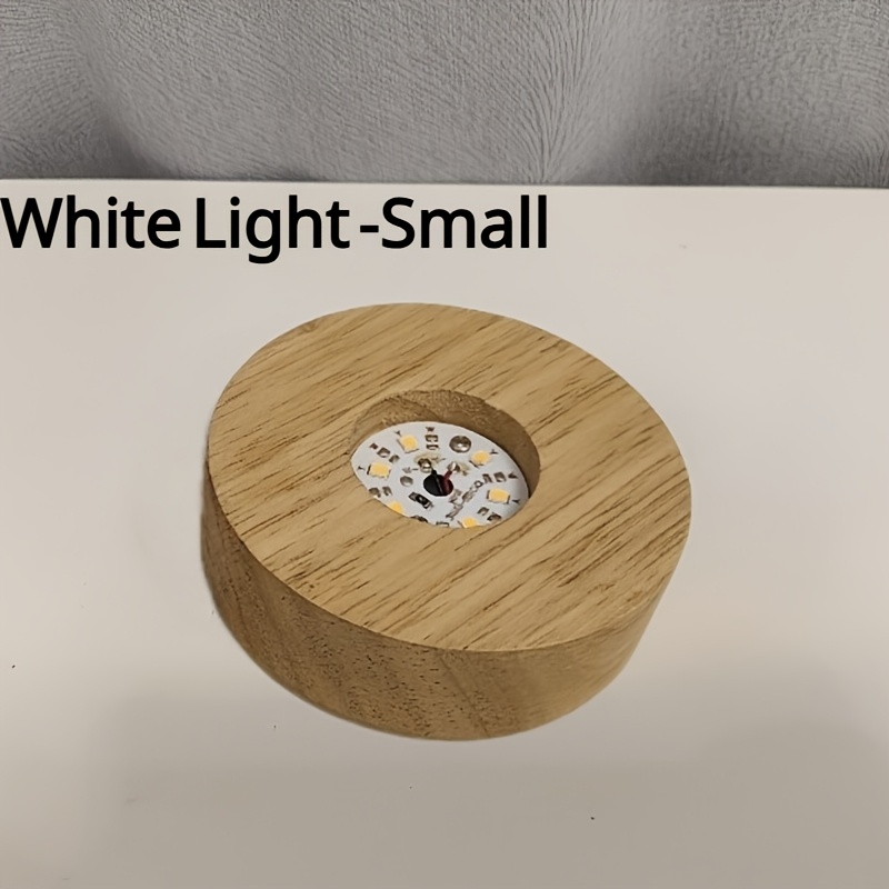 E-shop 4 Stile verfügbar, runde LED-Lichtanzeige aus Holz, batteriebetrieben (Batterie nicht enthalten), LED-Nachtlichtsockel, geeignet für Kristall,