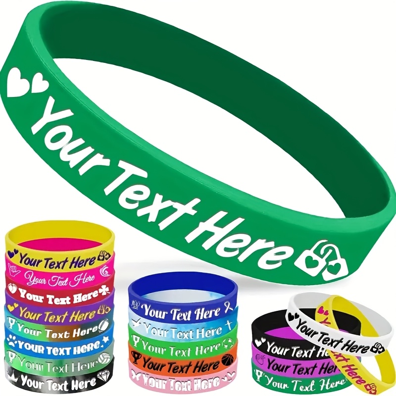 17pcs Custom Engraved Durable Silicone Wristbands for Women
