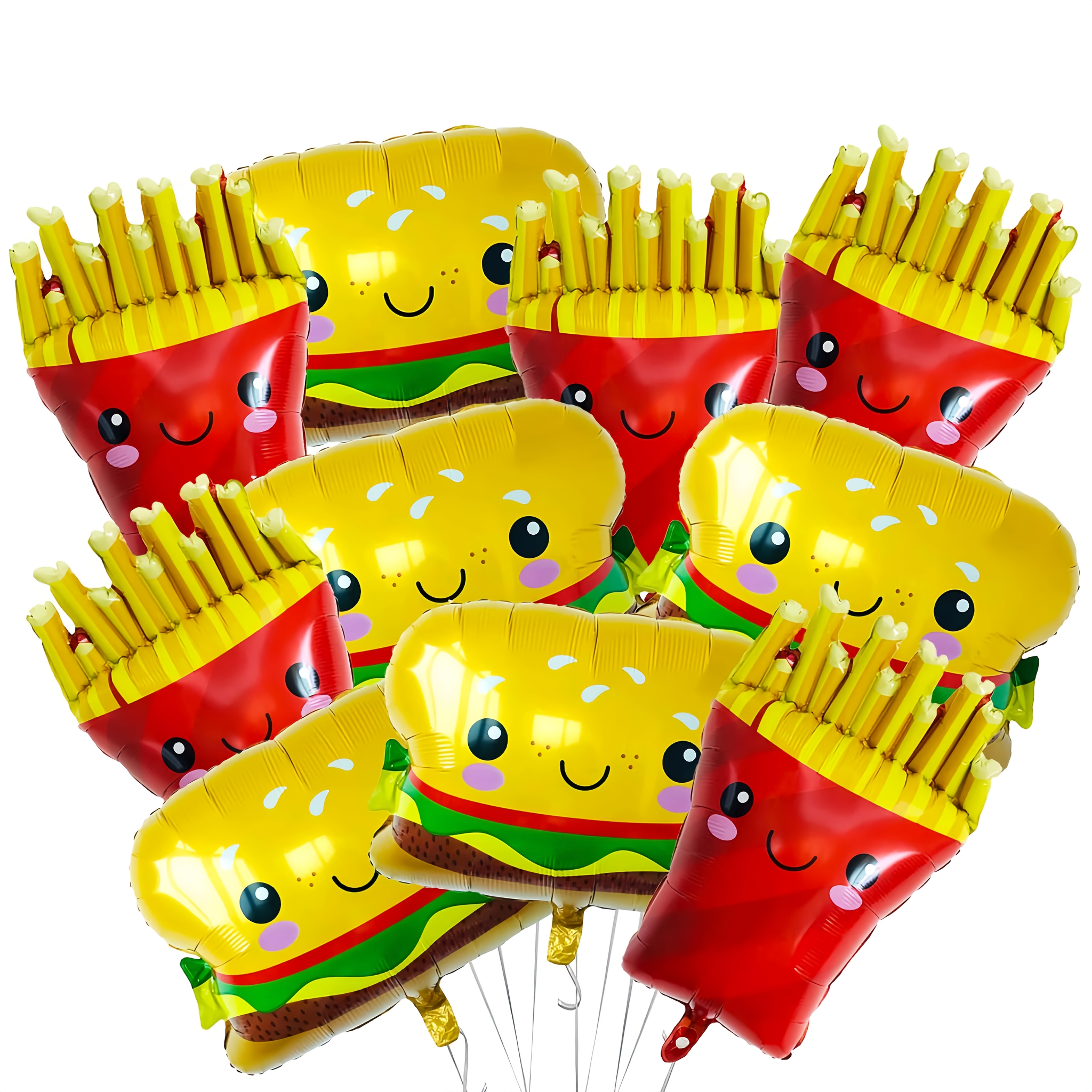 Image of 10pcs Balloons Hamburger Balloons Food Birthday Foil Balloons For Birthday Snacks Themed Party Decorations Supplies