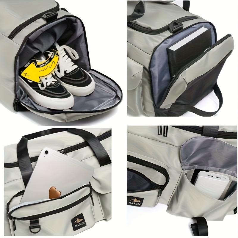 Moqueta de Viaje Multicolor, Mochila Deportiva Unisex para Hombres y Mujeres con Compartimento Independiente para Zapatos, Bolso de Equipaje Multipropósito para Parejas en Vacaciones, Convertible para Uso como Bandolera o de Mano