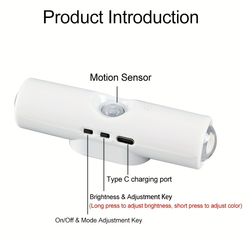 4 luces nocturnas inteligentes con sensor de movimiento y carga USB, doble cabezal de iluminación, 3 configuraciones de color, ideales para armarios, dormitorios, cocinas y pasillos, iluminación de pasillos, luces de dormitorio, luces modernas, luces decorativas, luces portátiles (4 unidades)