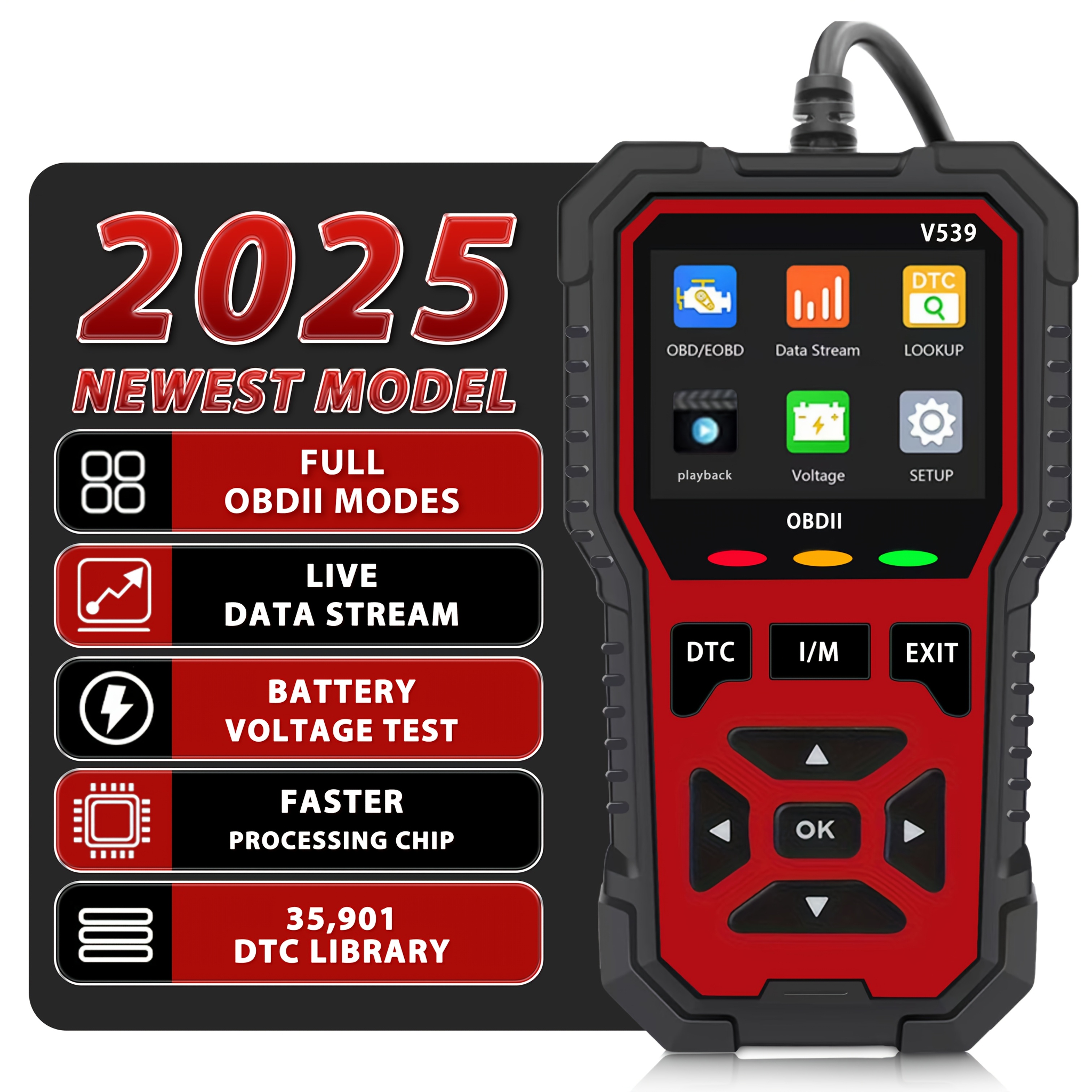 TEMU V539 Advanced Vehicle Diagnostic Tool - Quick Code Reader With In-depth - Easy-to-use Professional Obdii Device For Car, Without Battery