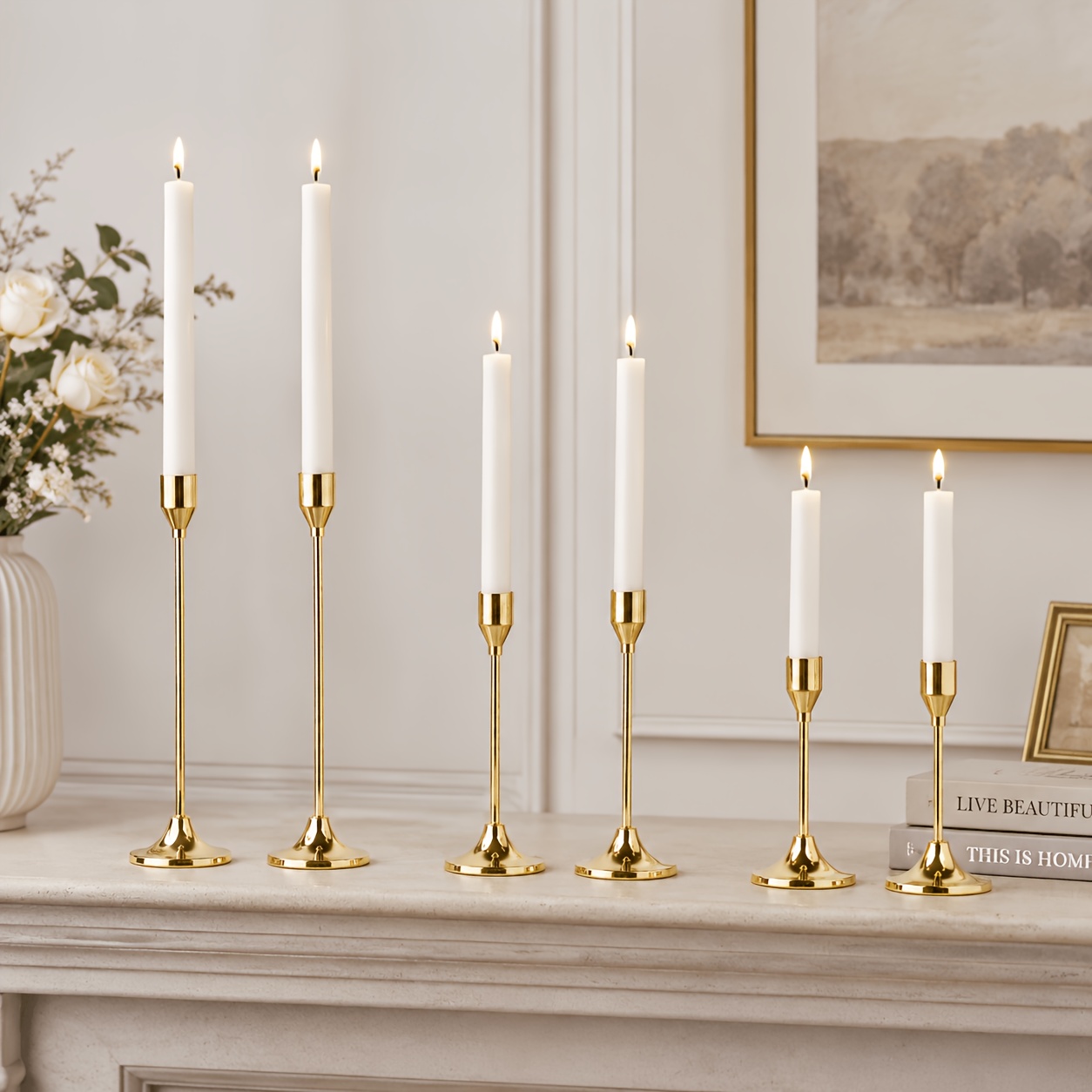 TEMU 6pcs Set Of European- Candle Holders, Suitable For Holiday And Wedding Table Centerpieces (candles Not Included)