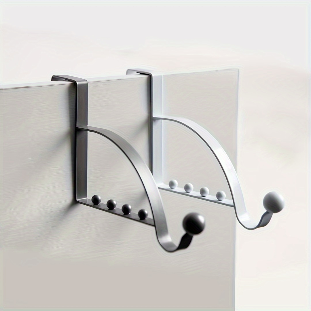 

Stainless Steel Over-the-door Hook - Multifunctional Bedroom Storage Hanger For Clothes, Towels & More