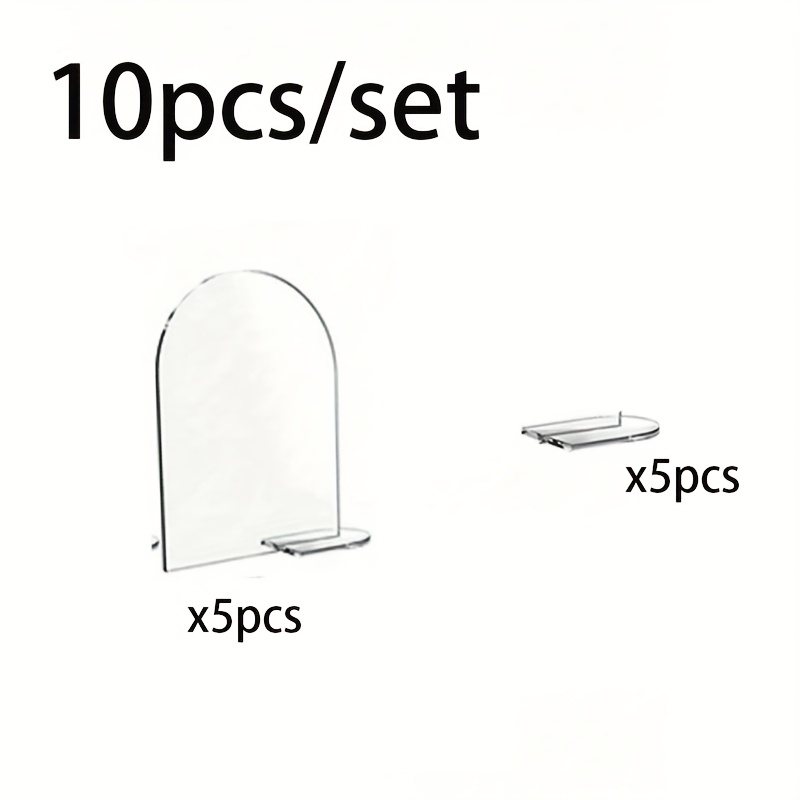 TEMU 10/20pcs/set, Transparent Acrylic Arch-shaped Seat Cards, Diy Blank Cards For Writing Numbers, New Wedding Decorations, Party Supplies, Banquet