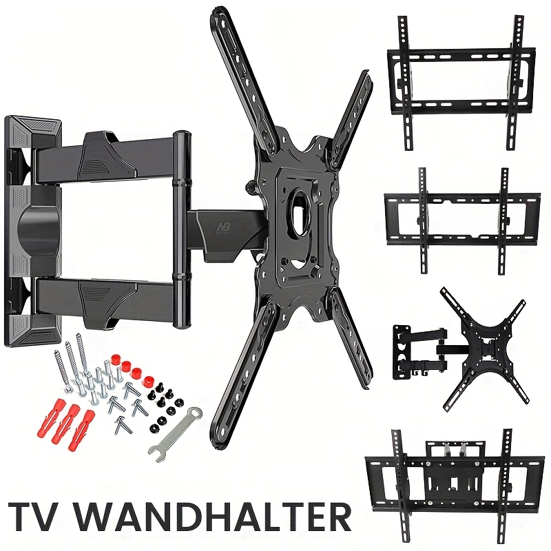 E-shop 1 Stück Wandmontierte TV-Halterung, Nach oben und unten geneigt um 15 Grad, für 32-70 Zoll LED LCD Flachbildschirm-TV, Computermonitor, Maximale