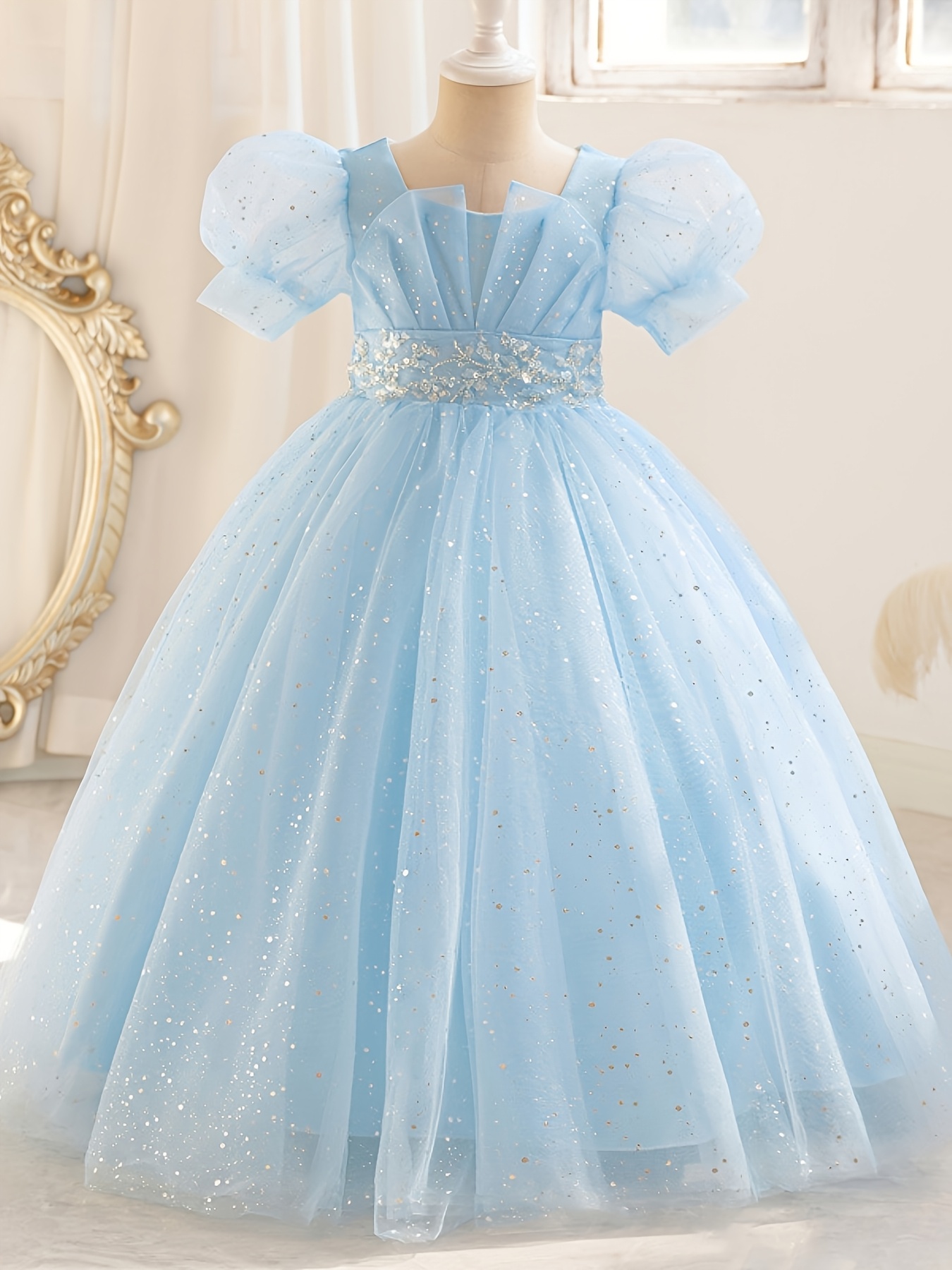 blue princess dress sold on Temu United States