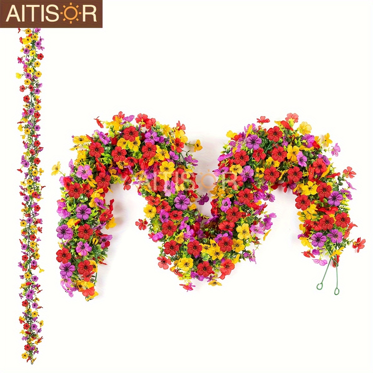 

1pc Artificial Flowers Garland Ivy, 5.9ft Fake Daisy Floral Vine Hanging Flower For Decoration Home Garden Wedding Decor Photo Booth Backdrop ( Yellow)