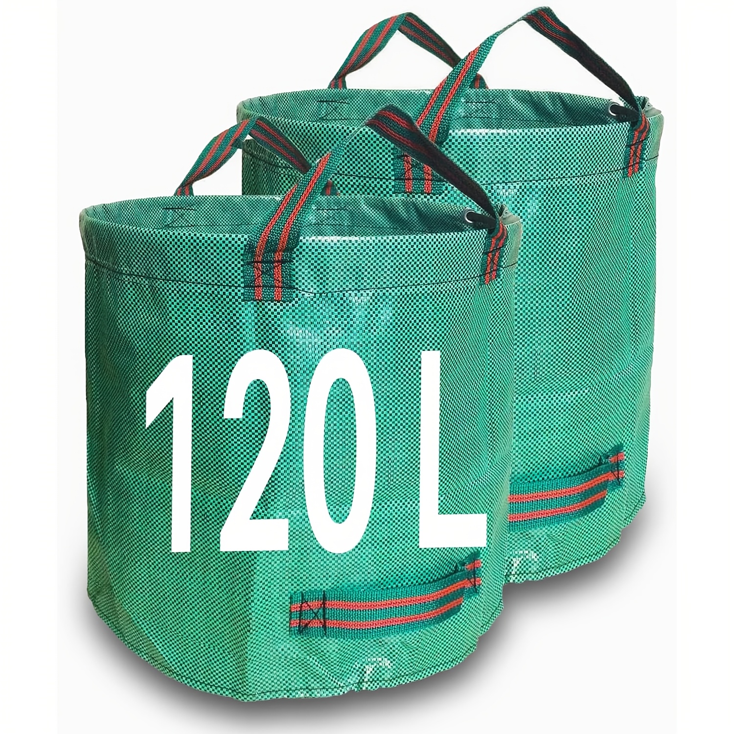 (120l X 2) Garden Garbage Bag Thickened Type, Reusable Garden Bag With Handle, Made Of Industrial Cloth, Used For Leaves, Garbage, Waste, And Garden Waste