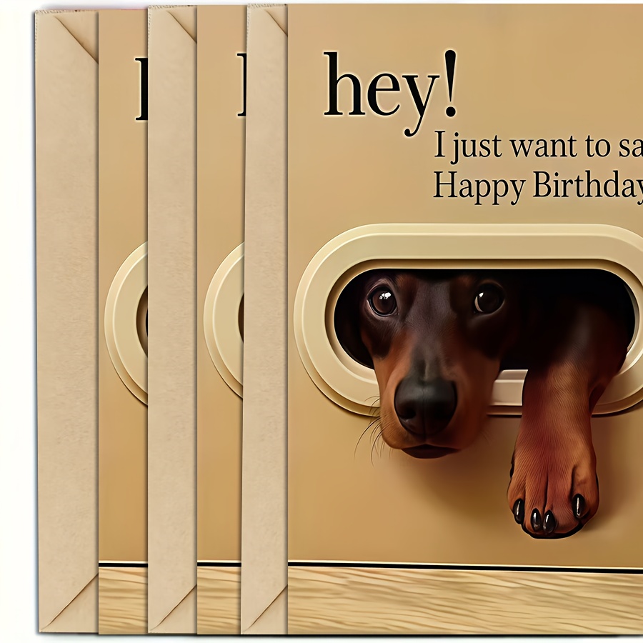 A Humorous Animal-Themed Birthday Card (With Envelope), Featuring Cute Pet Designs, Specifically Made for Dog Lovers, Suitable for Birthdays, Thank You Notes, Christmas, And Everyday Gifting Occasions!