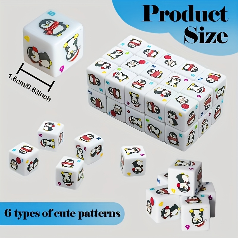 4pcs Penguin Theme Dice Set for Role-Playing Games