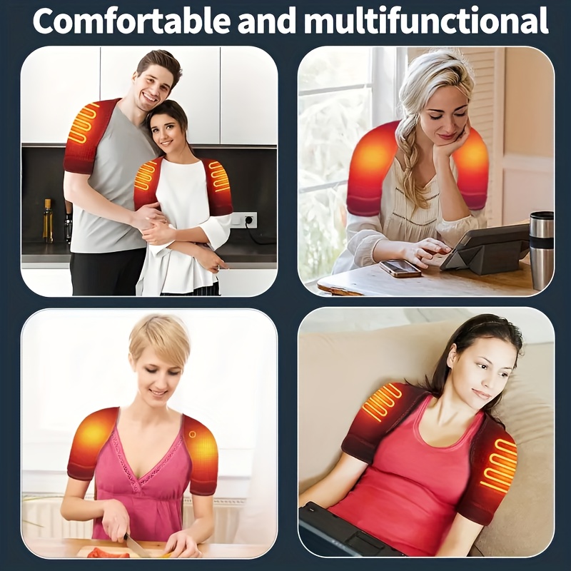 1pc dual shoulder heating massager usb powered 3 temperature settings smart temperature control perfect valentines day gift for friends suitable for home driving office use unisex non wireless Product details 2