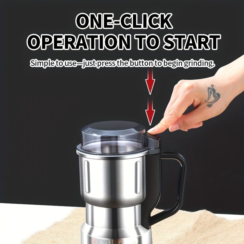 [Electric Grinder] 1 Large Multifunctional Electric Grinder, American Plug, Whole Grains Milling Machine, Which Can Grind Ingredients/Coffee Beans/Seasonings, Etc., Suitable For Home Kitchens (Not Wet Grinding)