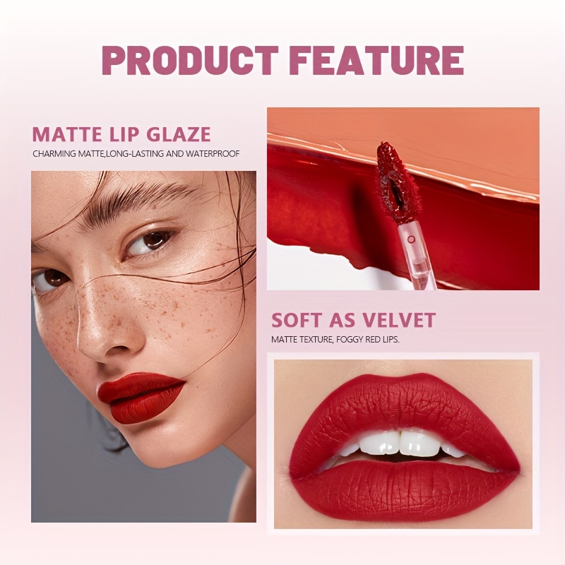 Pudaier Waterproof Matte Velvet Lip Gloss Long-Lasting Nude Shades in 13 Colors
