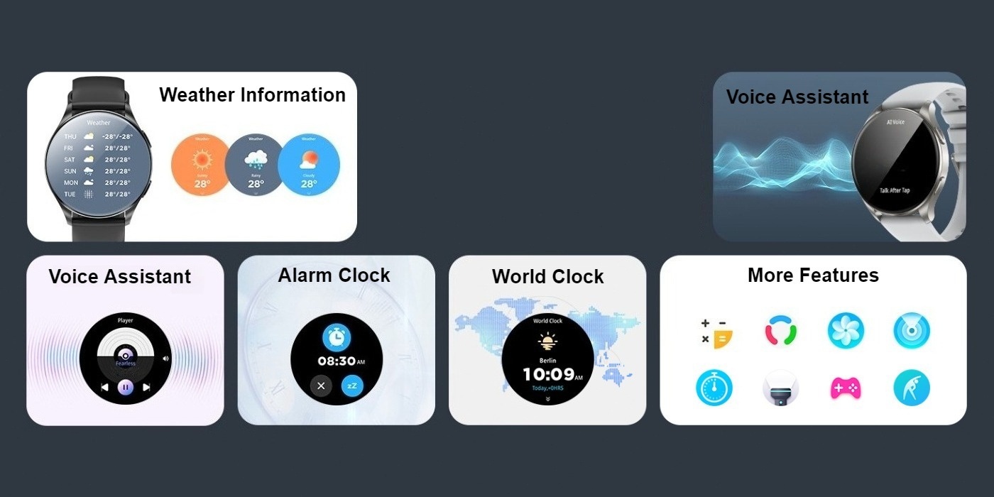 Montre Connectée pour Hommes et Femmes - Répond/Appelle, Suivi de Fitness avec 100+ Sports, Moniteur du Sommeil, Montre Intelligente Sans Fil, Horloge Électronique Sportive Course à Pieds, Compteur Pascal, Cadeau Idéal Parents Amis
