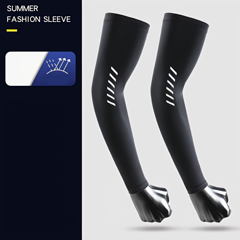 

Cooling Arm Sleeves For Men, Uv Protection Arm Sleeves, Fingerless Ice Silk Sunscreen Arm Sleeves, Cooling Basketball Sleeves, Cycling And Running Sports Uv Protection Arm Sleeves