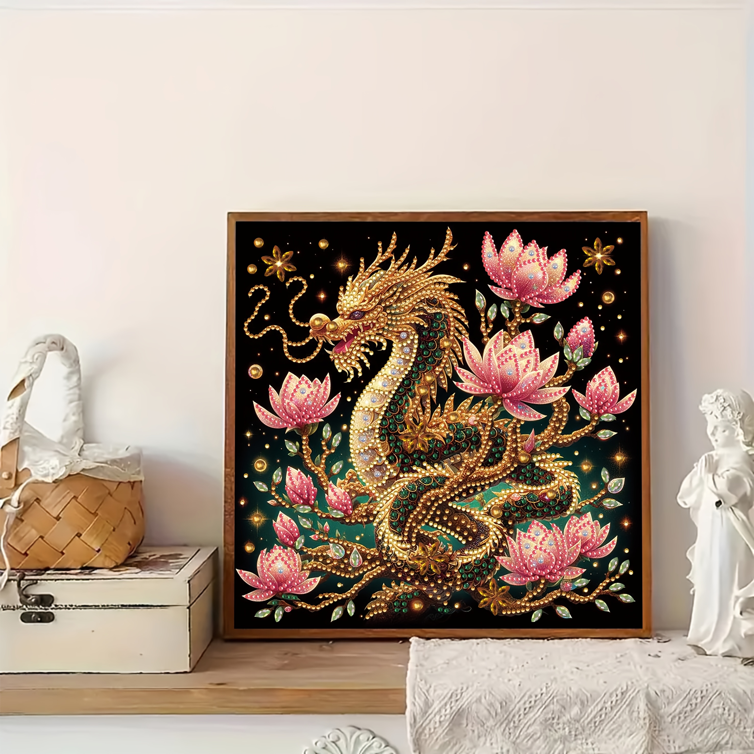 

Diy Chinese Dragon Kit - Unique Irregular Gems, Home Decor & Handmade Gifts (11.8" X 11.8"), , Manual Gift, Study, Animal Theme, Irregular Shape