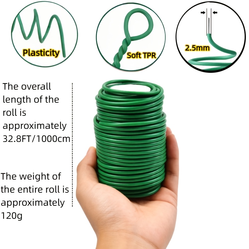 Image of 1 Roll Soft Garden Plant Tie-wrap, Used For Securing Plant Vines , Suitable For Fruits, Vegetables, And Farmyards, 32.8ft/393.7in Free To Cut And Reusable