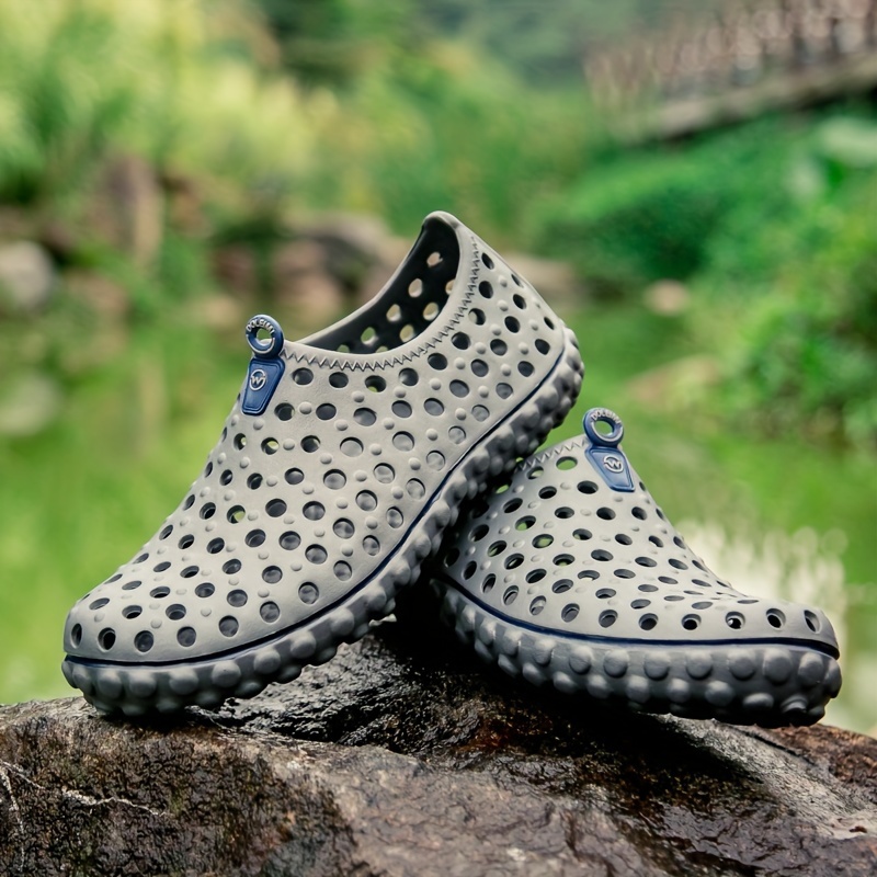 mens hollow out eva anti odor sandals for walking creek wading summer outdoor shoes details 1