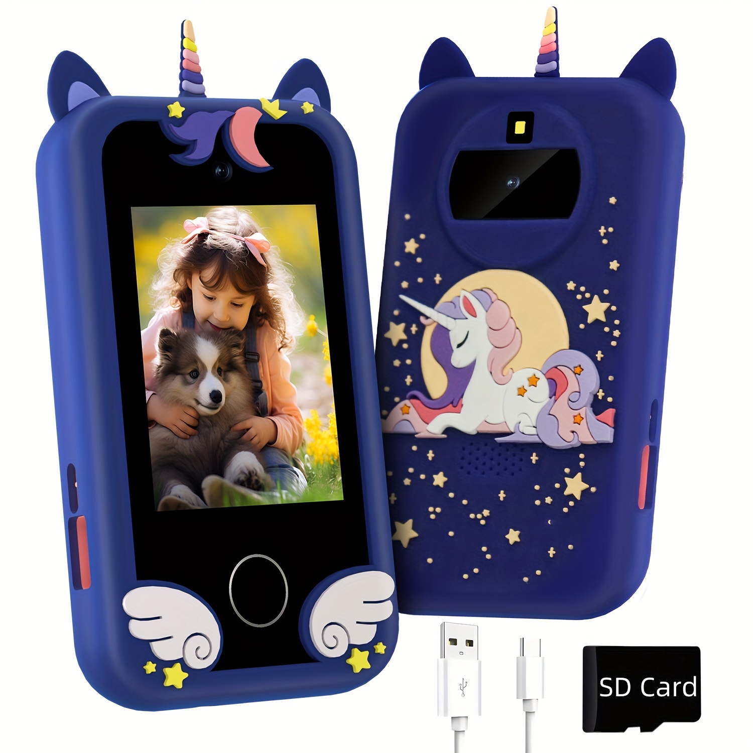 Téléphone Jouet Enfant 2-en-1 Avec Microscope 500x – Écran Tactile 2,8", 22 Apps éducatives, Pour 3-8 Ans