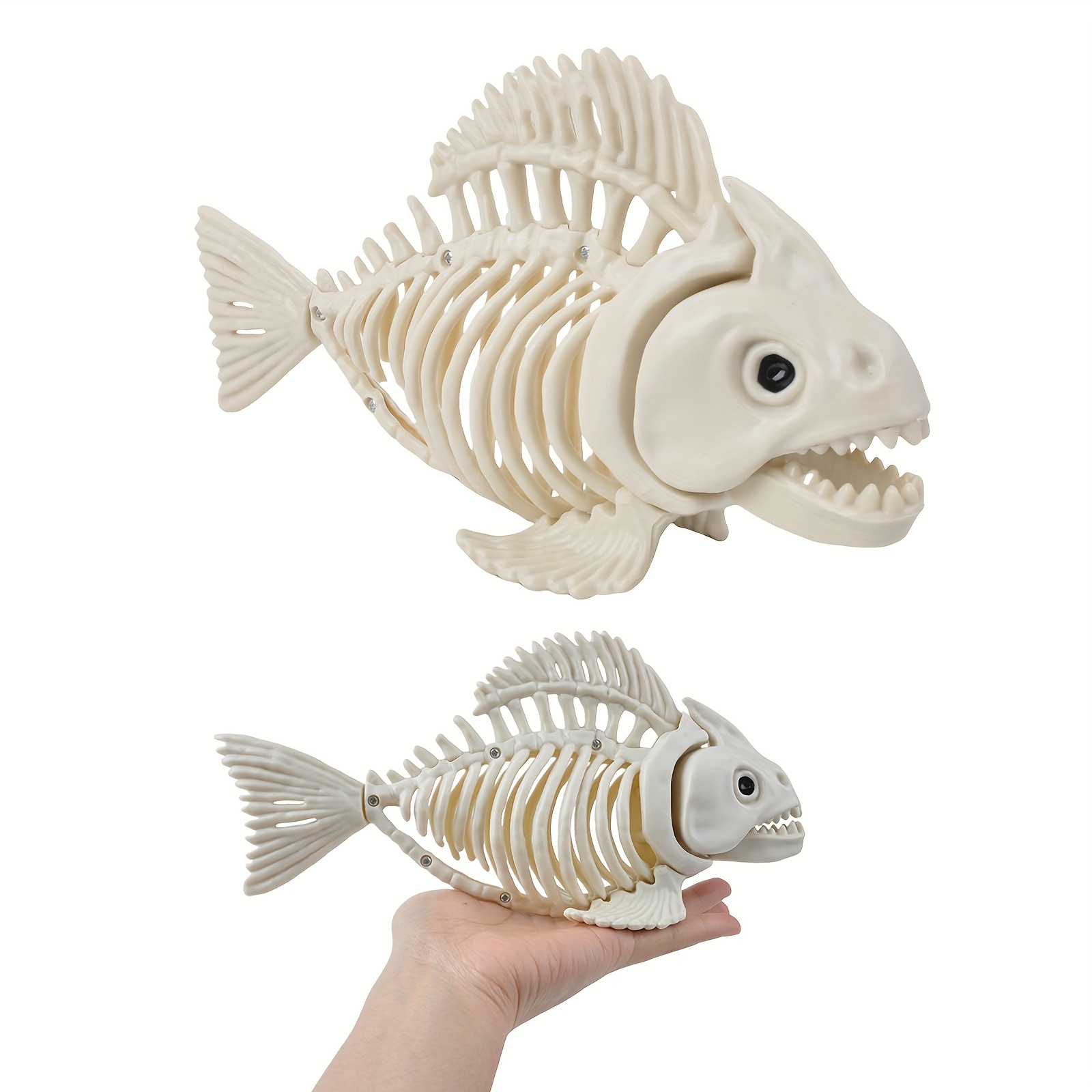 

9.45" Skeleton Fish Halloween Decor - Plastic Carp & Bone Art For Home, Office Desk, And Haunted House Parties