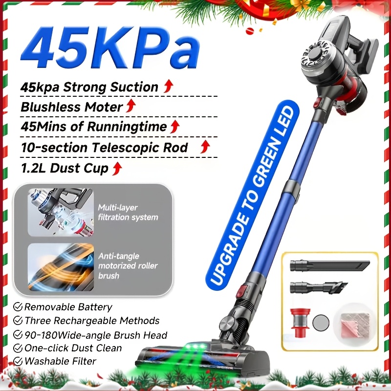 Xinshe A7 Cordless Vacuum Cleaner For Home Use, 40-minute Long , Removable Battery, 1.2l Large Dust Cup, Telescopic Wand, For Hardwood Floors/carpets/pet Hair And Car Interior Cleaning