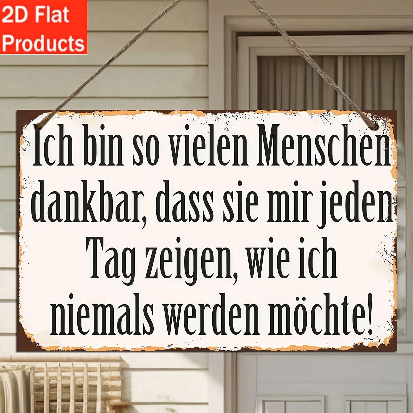 Image of 2d Flat, 1pc Wooden Decorative Sign And Plaque Retro Rustic German Quote Sign Suitable For Indoor Garden Outdoor Home Office Toilet Decoration