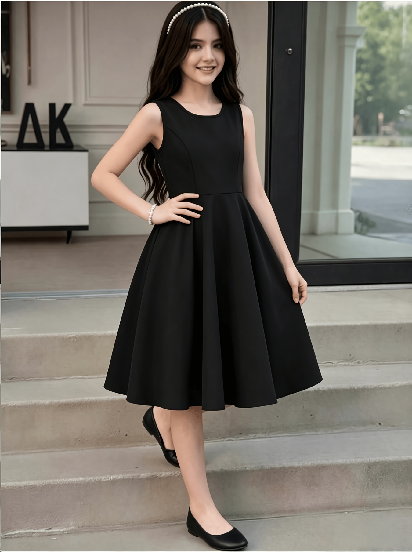 black dress for 13 year old summer sleeveless girls solid black dress for kids 11-12 You might need to Size:2-4 year with bow EnHomee Black Dresser - Ruffled Hemline