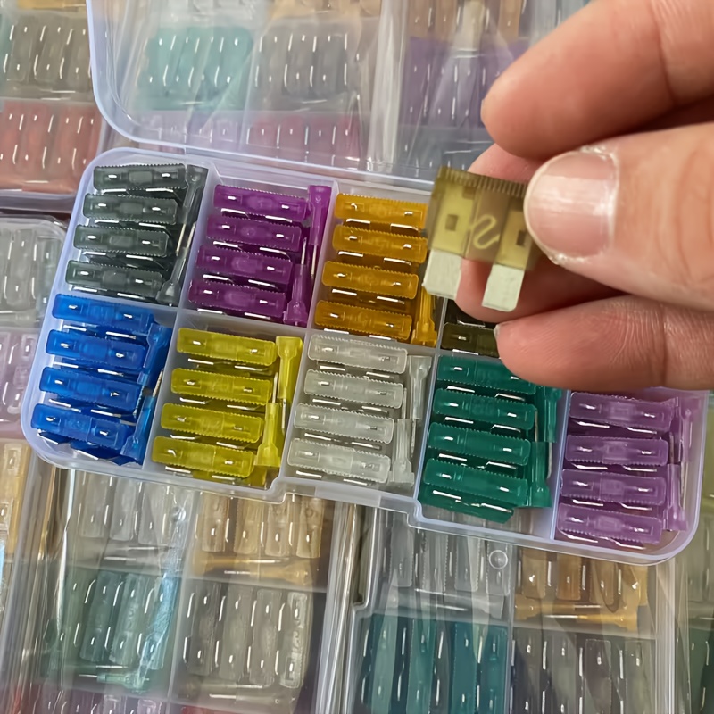 100pcs/set Automotive Universal Fuse, Multifunctional Automotive Fuse Kit Suitable For Multi Ampere Use In Cars And Rvs, , Automotive Safety Equipment, Universal For Vehicle Models