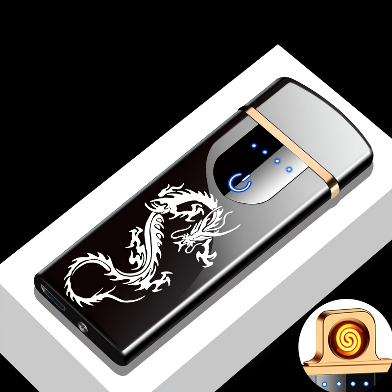 TEMU 2026 Newest Smart Touch Screen Usb Charging Lighter, Cool Portable Double-sided Ignition Flameless Igniter/for Boyfriend, Best Friend, , With A