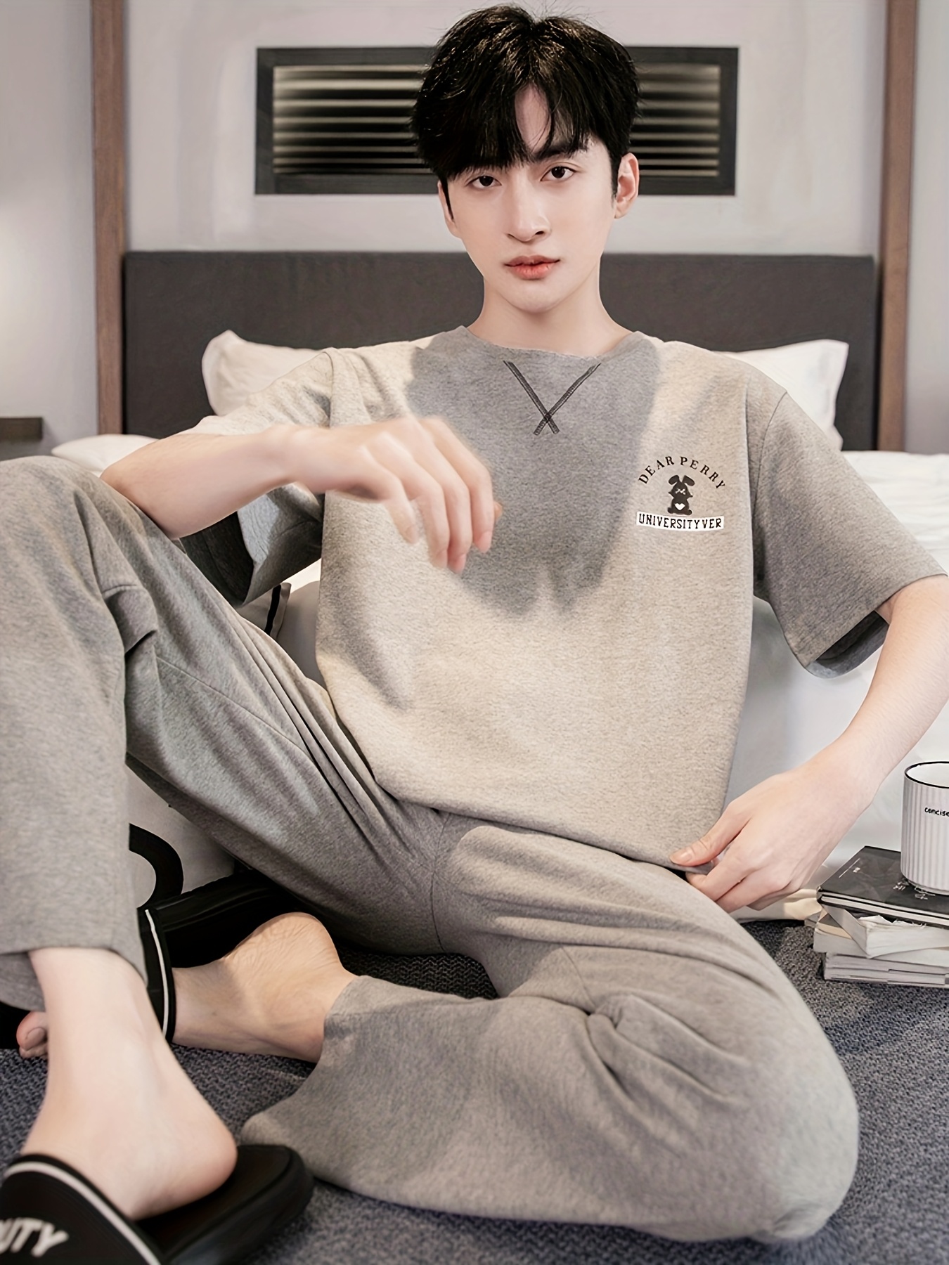 conjunto pijama verano manga corta hombre talla Temu Brazil