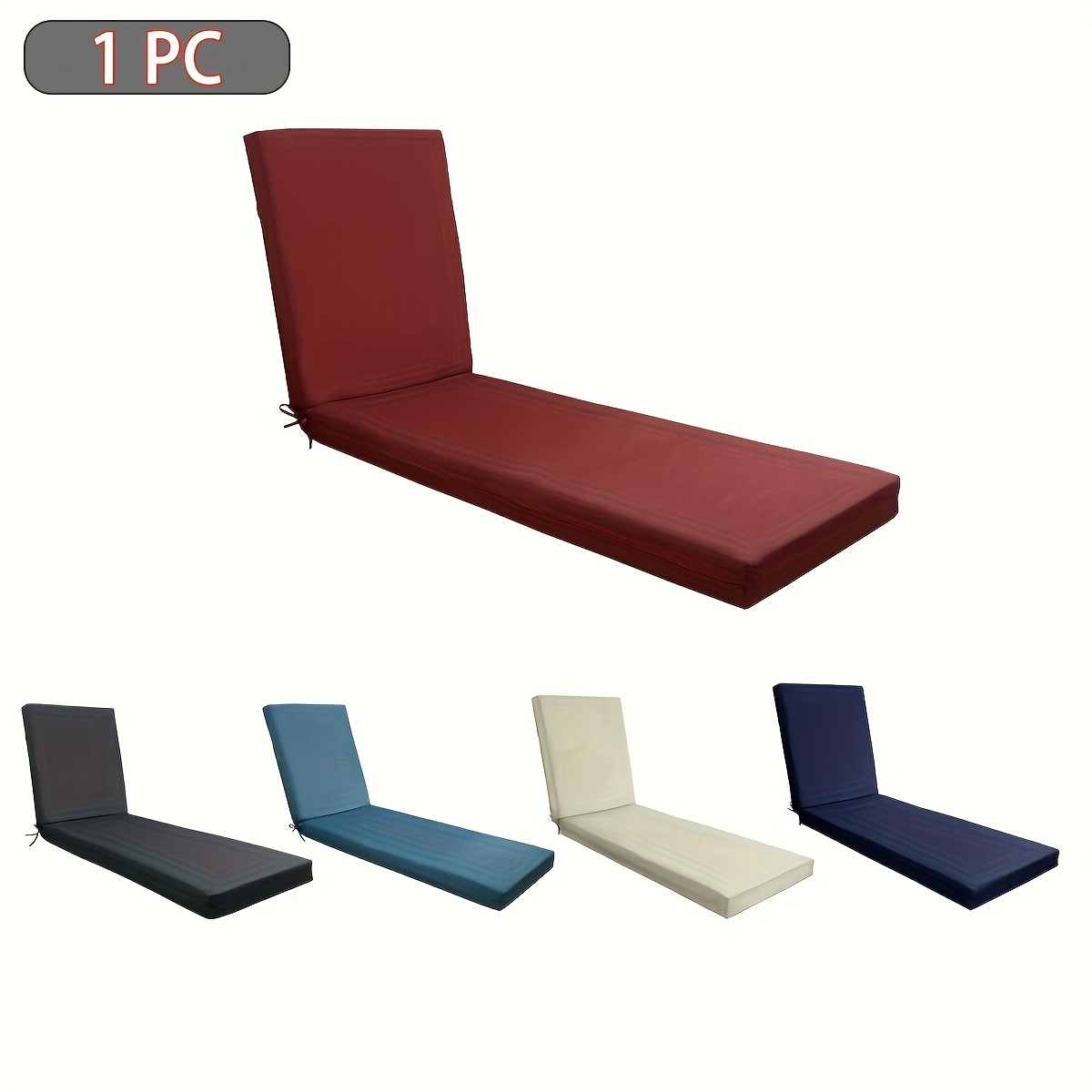 1pc outdoor chaise lounge cushions with foam fill lounge chair cushion patio cushions for outdoor pool seaside