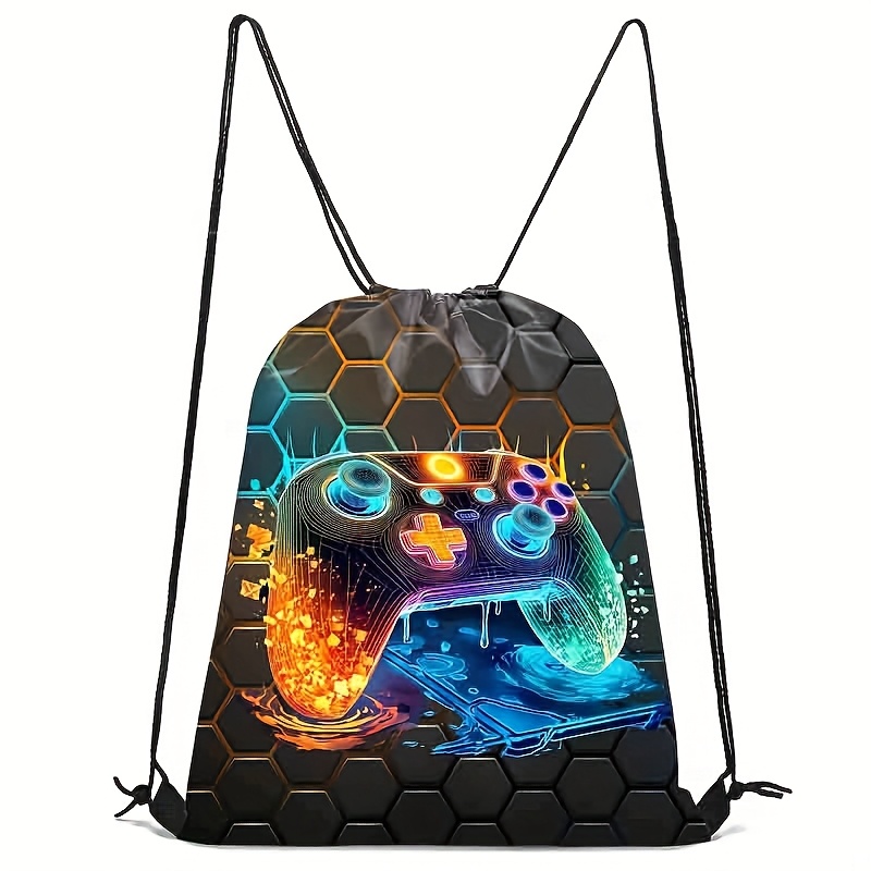 TEMU Pochette à cordon de serrage avec motif de de jeu cool, sac à chaussures de voyage, sac à dos de sport pour de gym, sac de voyage d'extérieur à