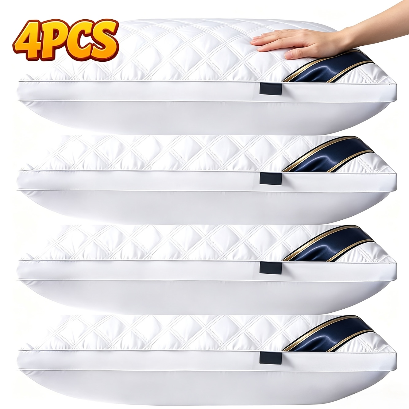 Pack Of 4 Pillows, Hotel Standard Queen Size Pillow Cores Set, Pillow Inner For Insomniacs, For Bedroom, Living Room, Apartment, And Rv Travel
