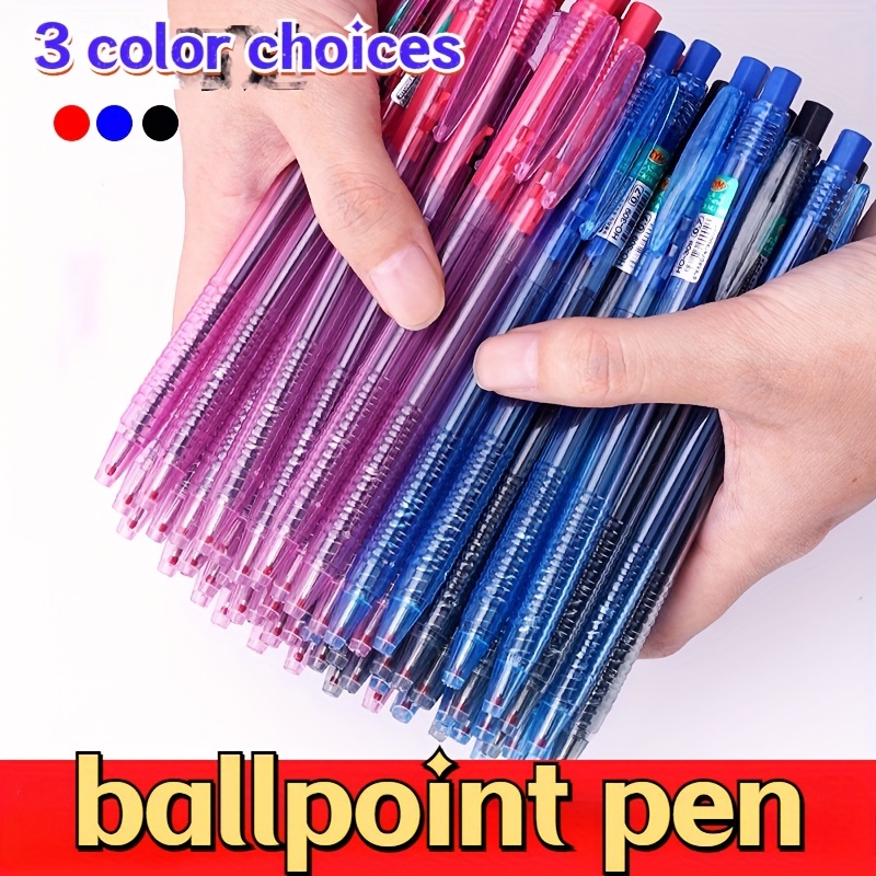 

Ballpoint Pen Push-type Ballpoint Pen Medium Oil Pen 0.7 Wholesale Blue Black Red Ink Pen Student Express Office Oil Pen Advertising Pen
