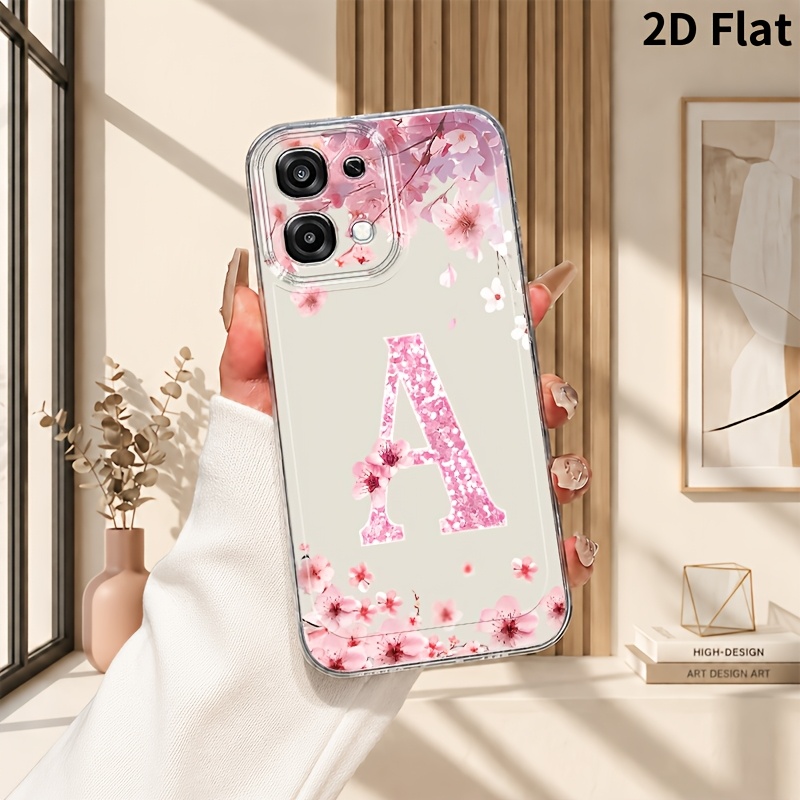 TEMU Phone Case: 2d Flat Cherry And Letter A Phone Case, Suitable For Oppo A3, A3 Pro, A3x, A5 5g, A5 Pro, A5x, A5i, A16, A17k, A18, A20, A38, A40,