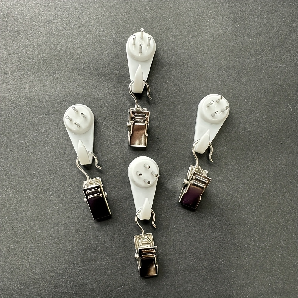 Image of Installation Kit For Hanging Tapestries, Curtains, And Wall Art On The Wall, Including Nails And Crocodile Clips Set, Utility Hooks