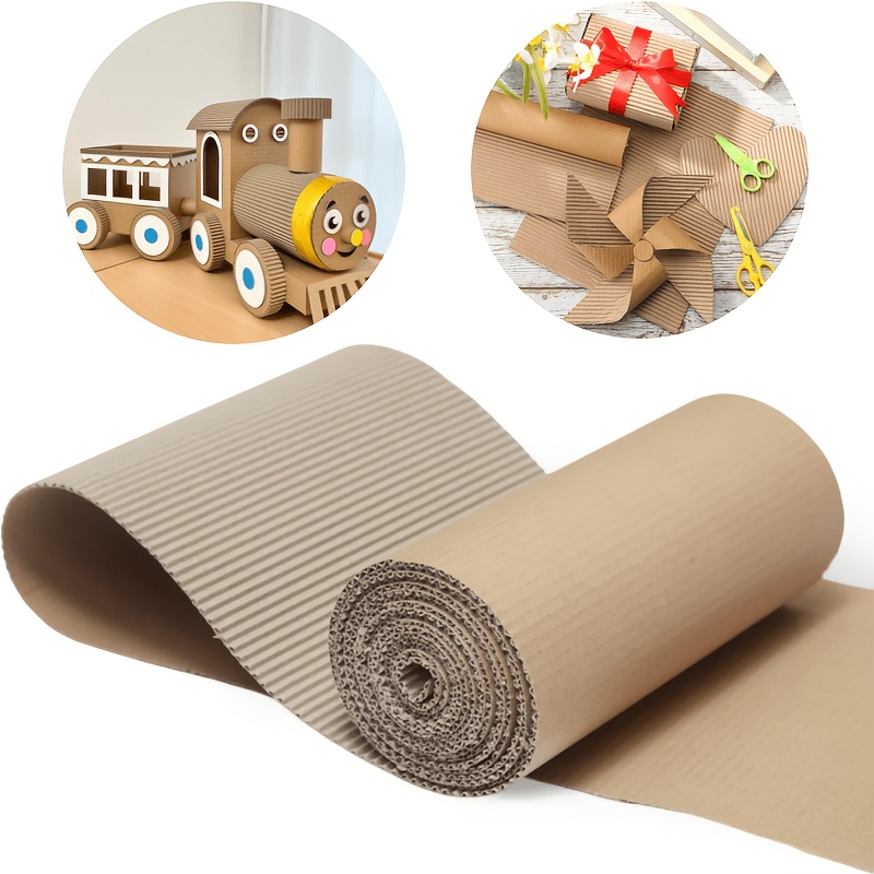 TEMU Roll Heavy-duty Brown Single-sided Corrugated Cardboard Sheets Suitable For Wrapping, Shipping, Cushioning, Diy Crafts, Christmas Gifts,