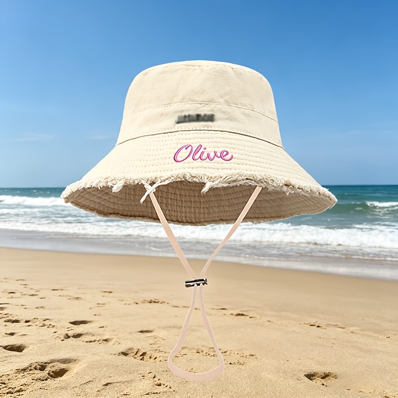 Custom Embroidered Fisherman Hat with Adjustable Drawstring