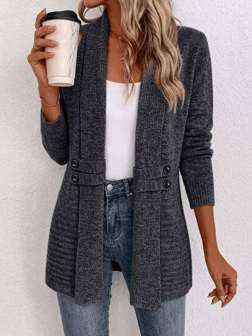 item picture spring and autumn casual double breasted decorative belt cardigan shawl and waist cinching design versatile length open front cardigan in a relaxed and fashionable loose outerwear daily commuting or casual wear