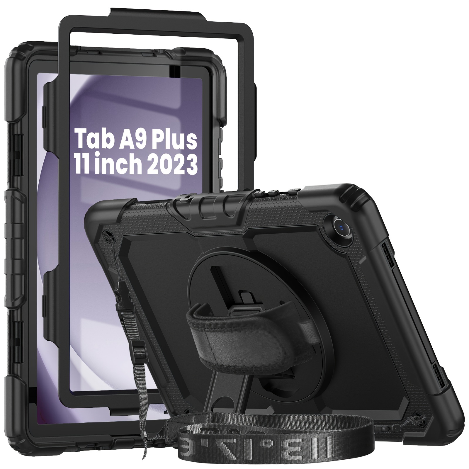 

Case Compatible With Tab A9+ Plus 11 Inch Model Sm-x210/x216/x218 With Screen Protector Pen Holder Stand Shoulder Strap Handle Grip | Black