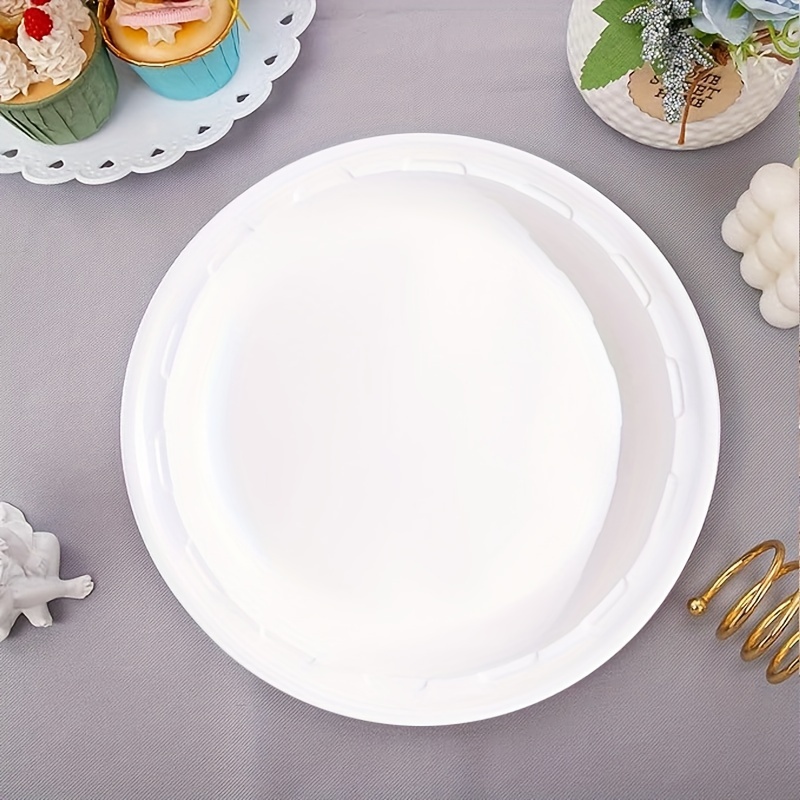 100 piece white plastic dinner plates inch high quality Temu