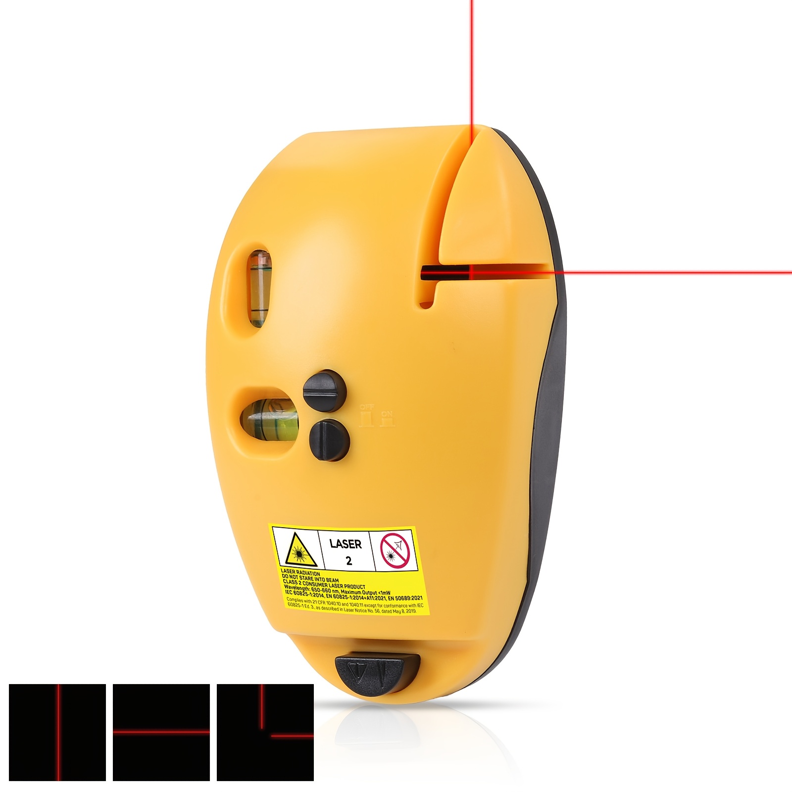 Horizontal And Vertical Cross Laser Line Level, 90 Degree 2 Laser Line Level With Red Laser Beam, Battery Not Included