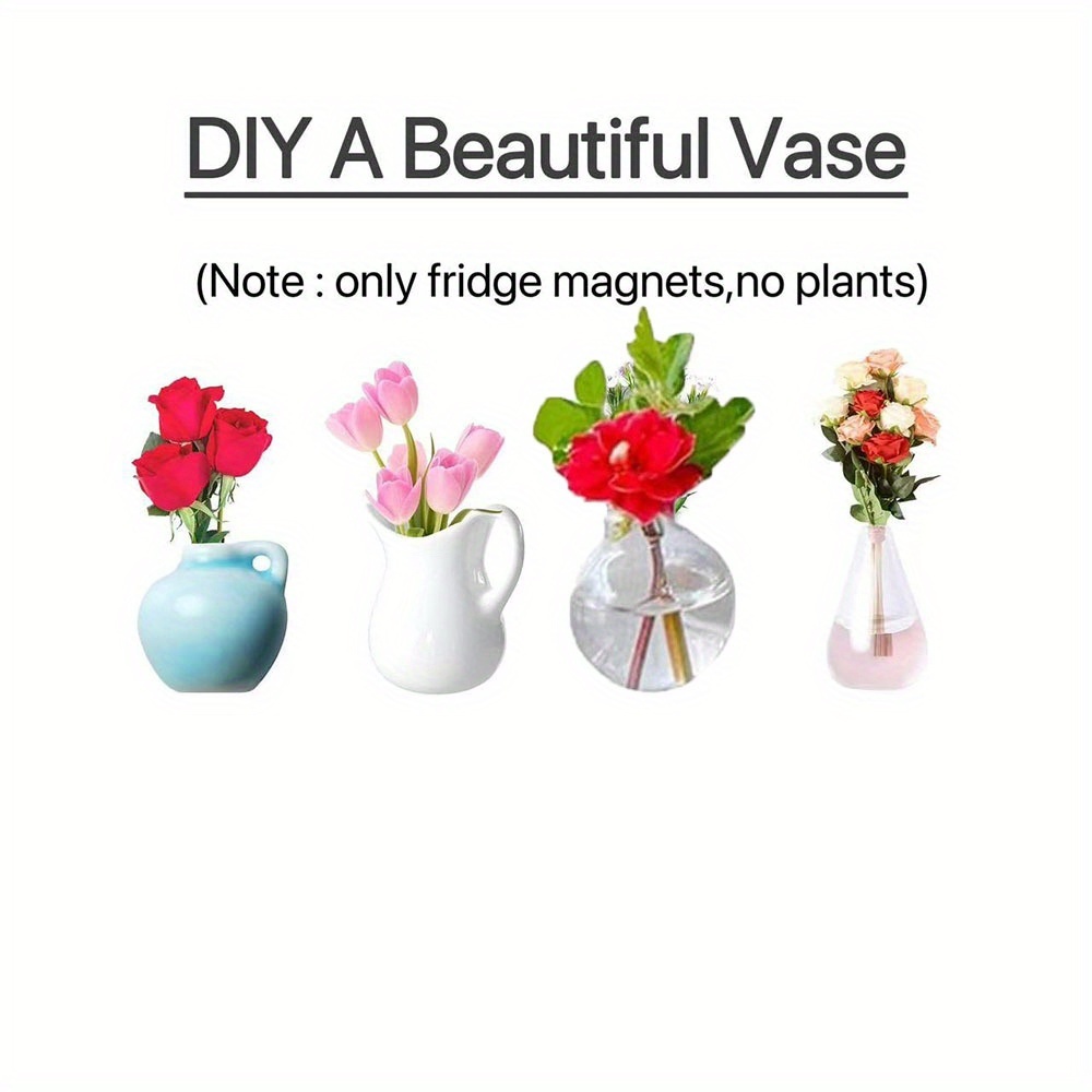 E-shop Niedliche Mini Keramik Vase Magnet Kühlschrank, Lustiger kleiner Pflanzenmagnet, Mini 3D Pflanzen Vase Kühlschrank Deko Küche Schrank Küche ()