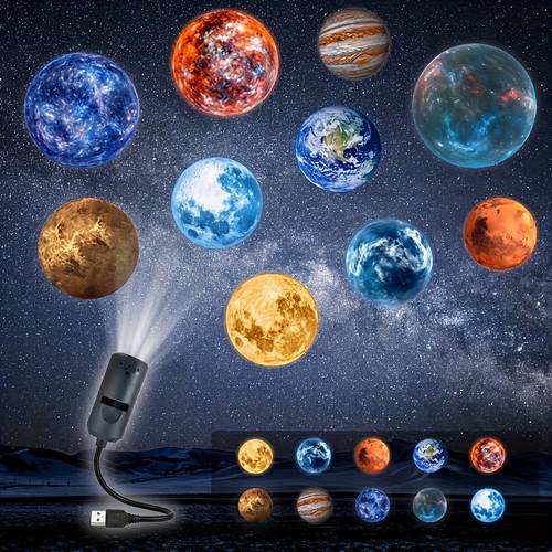 moon usb projector lamp with creative patterns for photo shoots room ambiance night light starry sky mood light with 10 replaceable projection images a perfect essential gift for christmas and 13 holidays