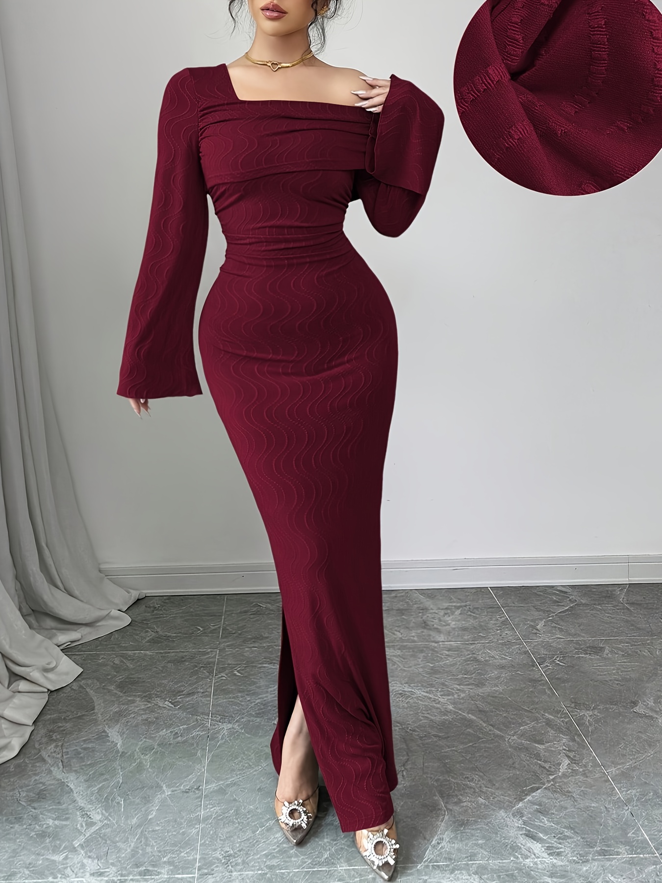 burgundy dresses