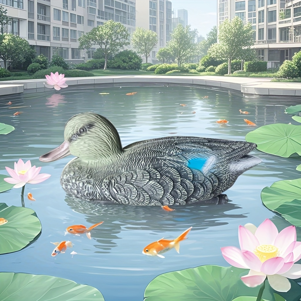 Esenlong Schwimmendes Krokodil Teichdekoration - Realistischer Gartenteich-Köder 33cm